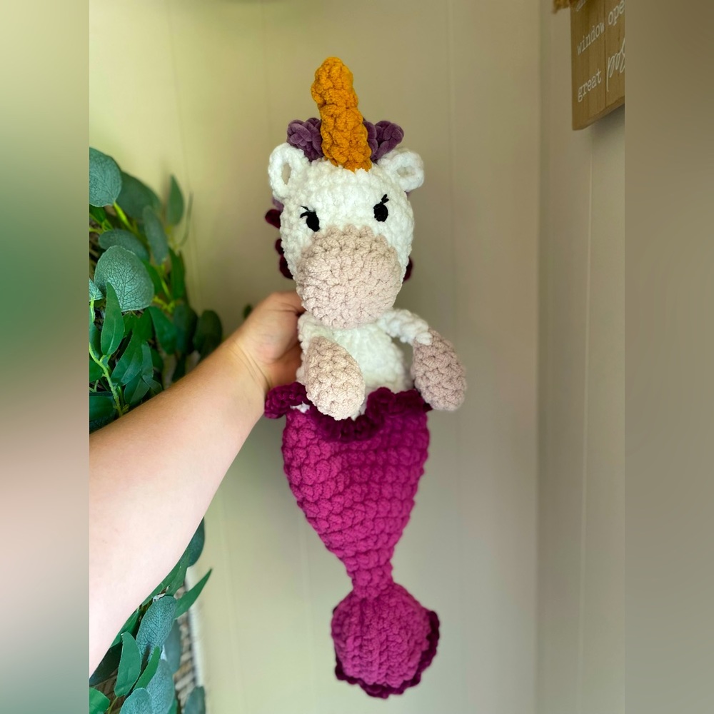 Ready to Ship Handmade Crochet Mermicorn!